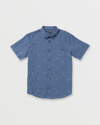 All Day Jacquard Short Sleeve Shirt - Deep Blue