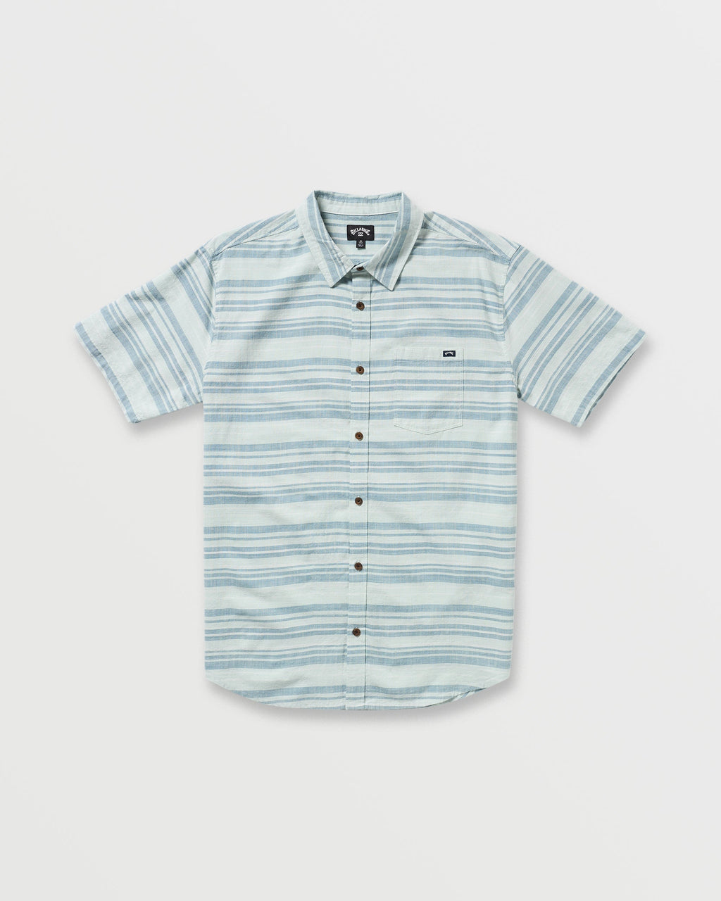 All Day Stripe Short Sleeve Shirt - Ash Blue