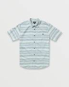 All Day Stripe Short Sleeve Shirt - Ash Blue
