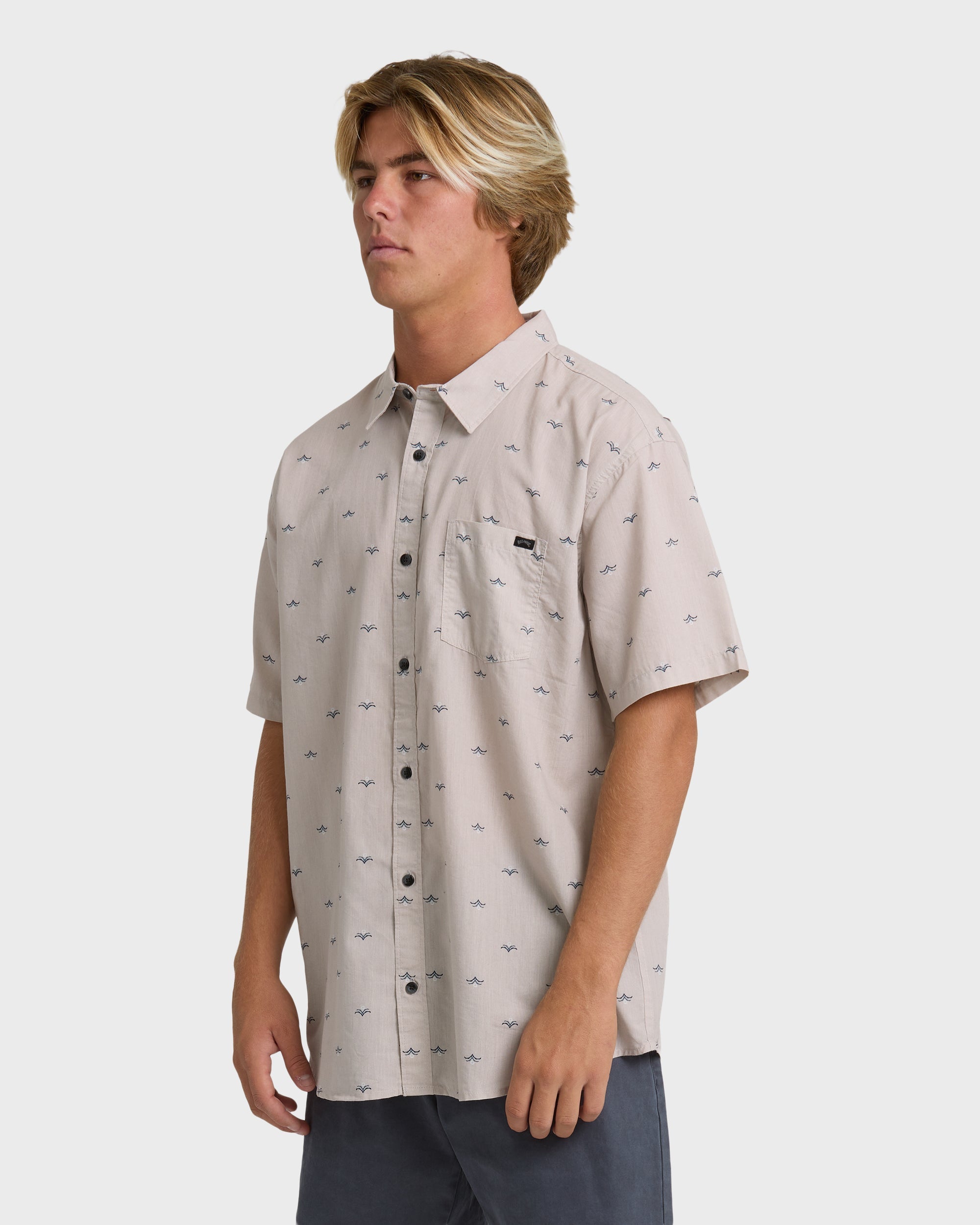 Sundays Mini Short Sleeve Woven Shirt - Ash Rose