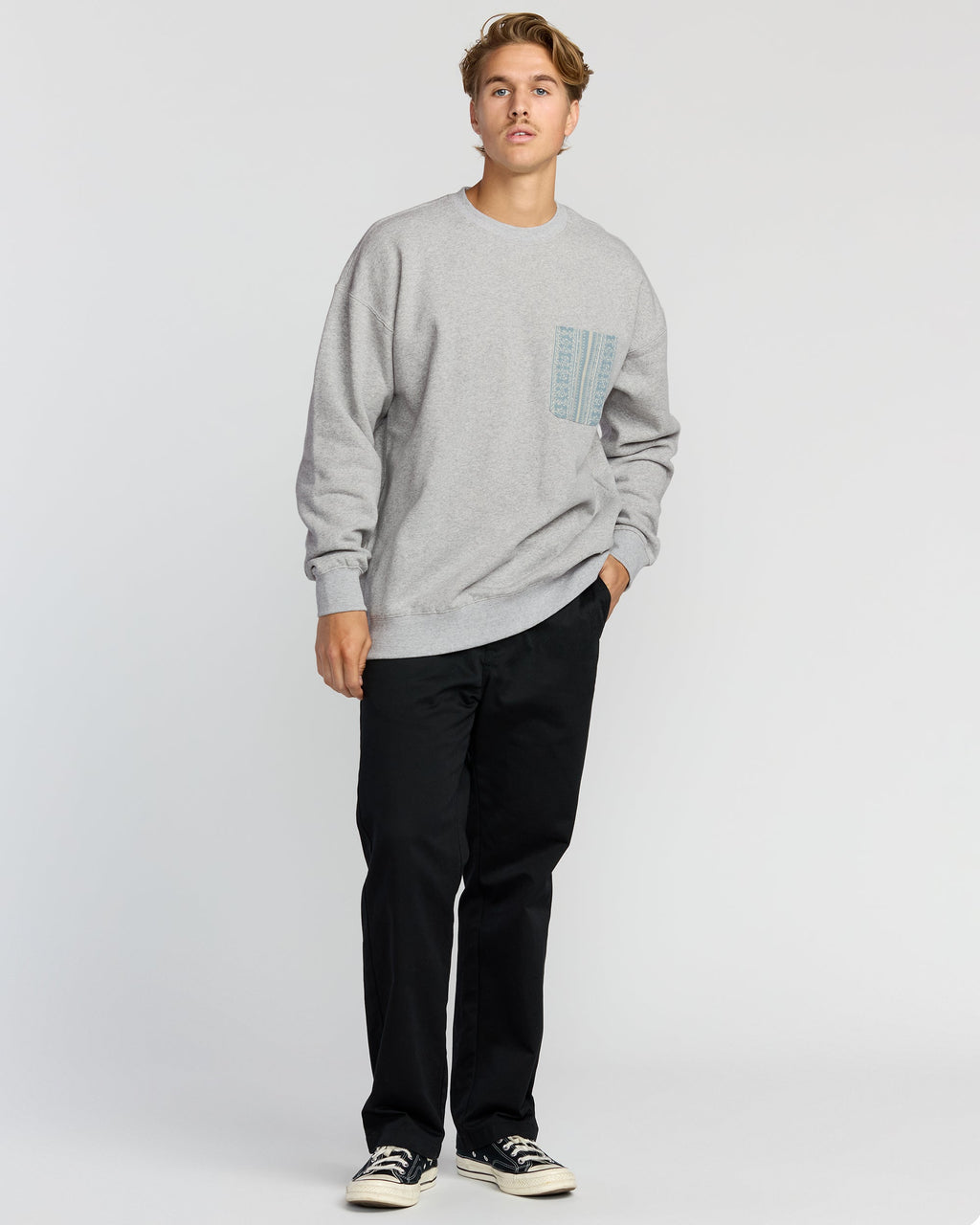 Austin Garage Crew Sweatshirt - Lt Grey Htr