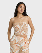 Tropic Breeze Woven Tank - Stone