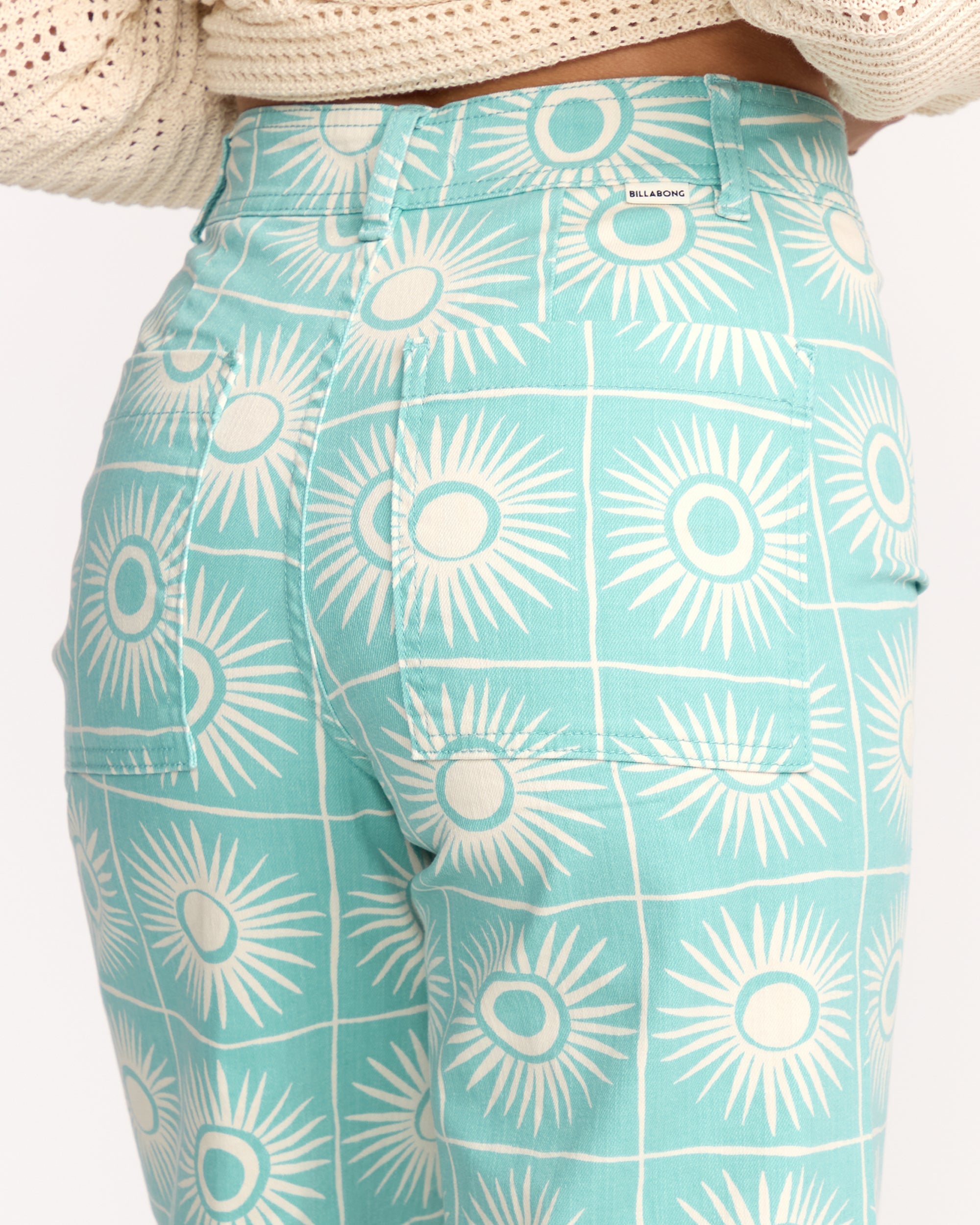 Free Fall Printed Twill Pants - Misty Blue
