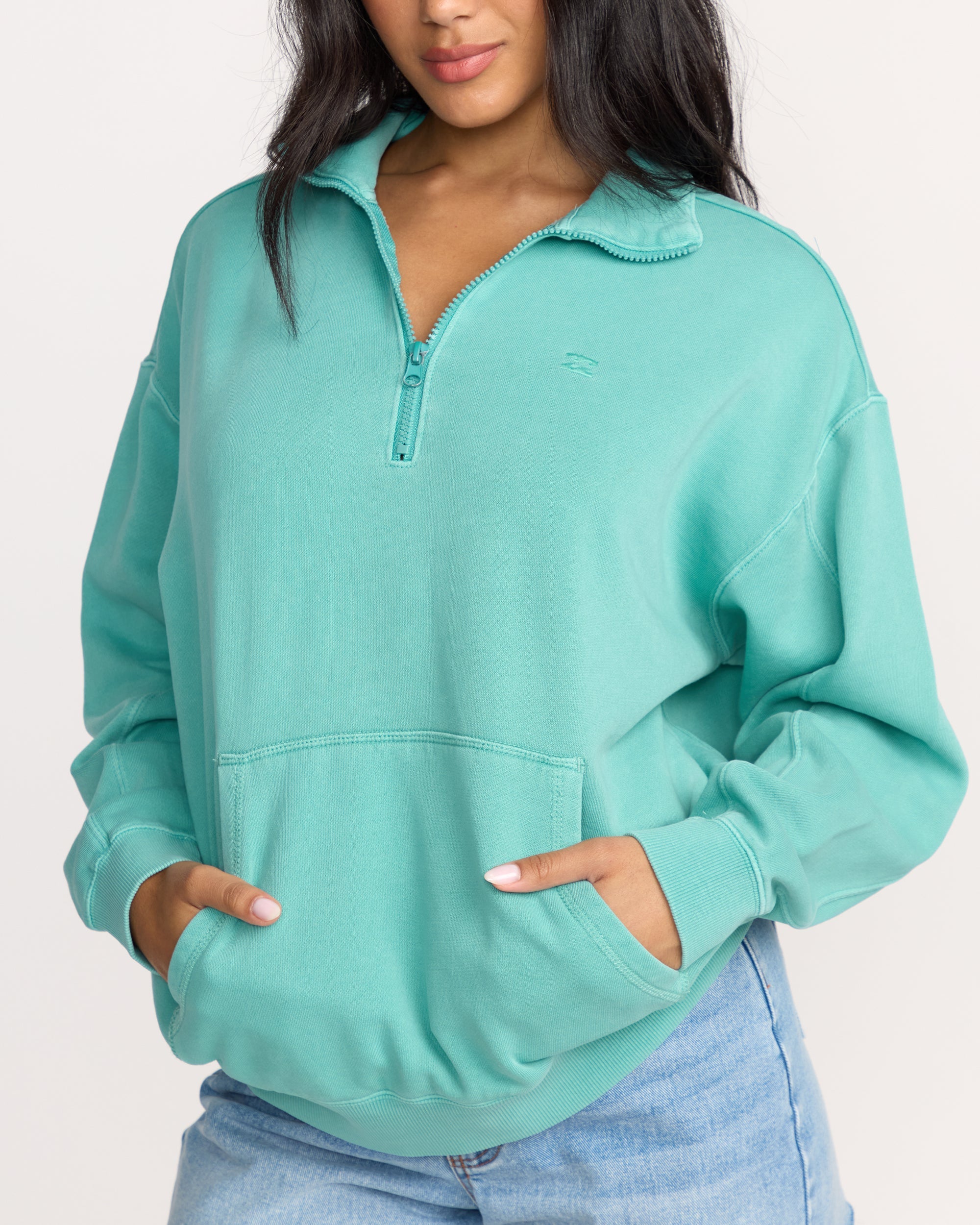 Hula Half Zip Sweatshirt - Blue Bird