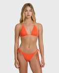 Summer High Triangle Bikini Top - Hot Coral