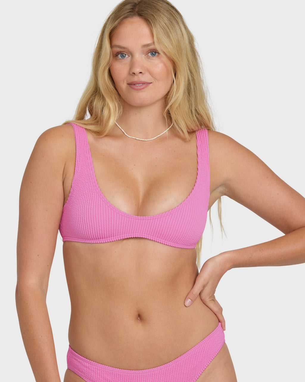 Summer Hi Scoop Tank Bikini Top - Party Pink