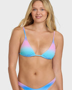 Sun Fade Slide Tall Triangle Bikini Top - Ocean Spray