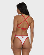 Picnic V Cross-Back Bralette Bikini Top - Salt Crystal