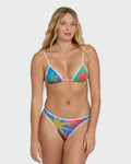 Midnight Tropics Mini Slide Triangle Bikini Top - True Blue
