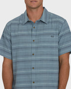 All Day Stripe Short Sleeve Shirt - Blue Fog
