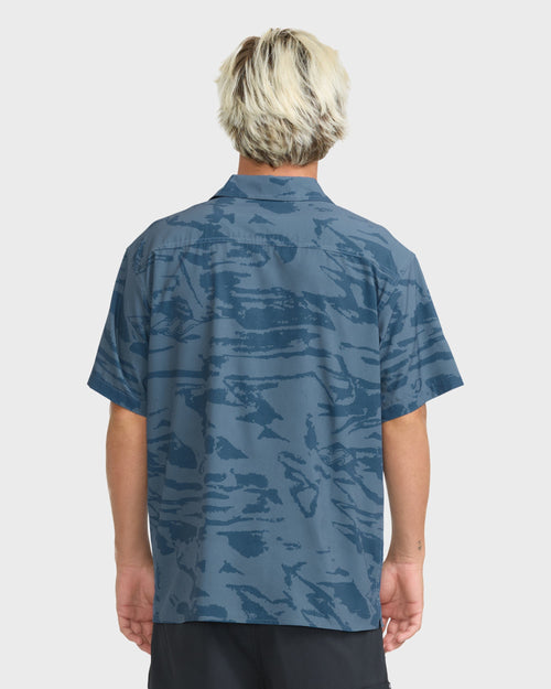 Adventure Division Surftrek Perforated Short Sleeve Woven Shirt - China Blue