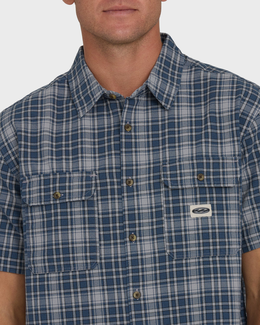 Bad Dog Short Sleeve Woven Shirt - Dark Denim