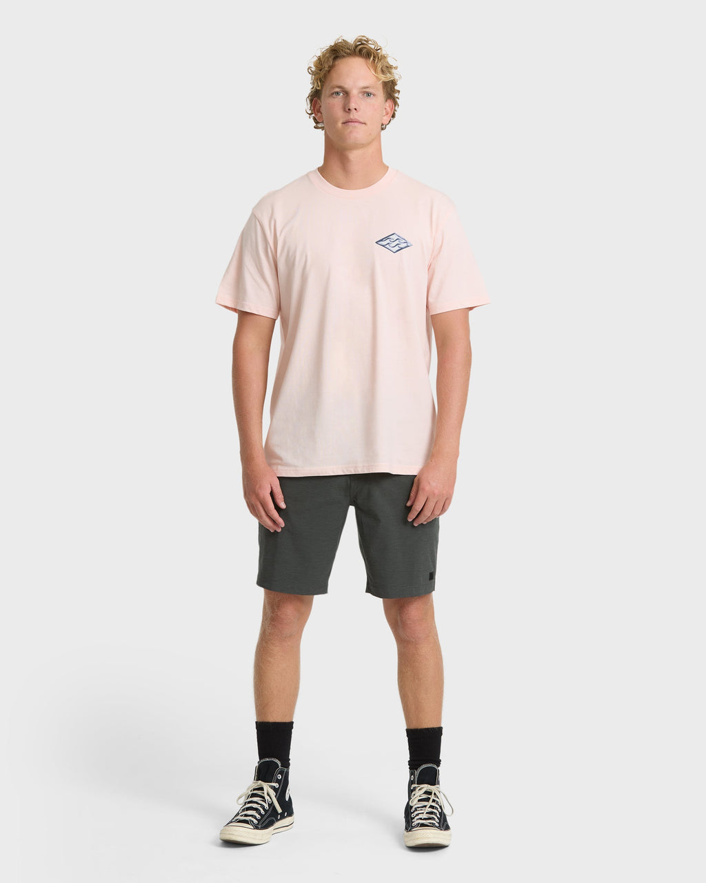 Dim Arch Premium Short Sleeve Knit T-Shirt - Light Pink