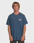 Heritage Arch Wave Washed Premium Short Sleeve Knit T-Shirt - Dark Denim