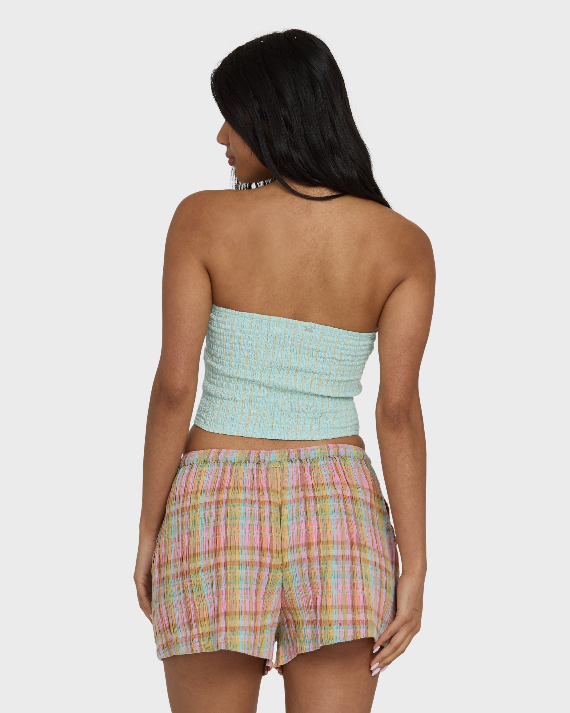 Sweet Check Woven Shorts - Party Pink