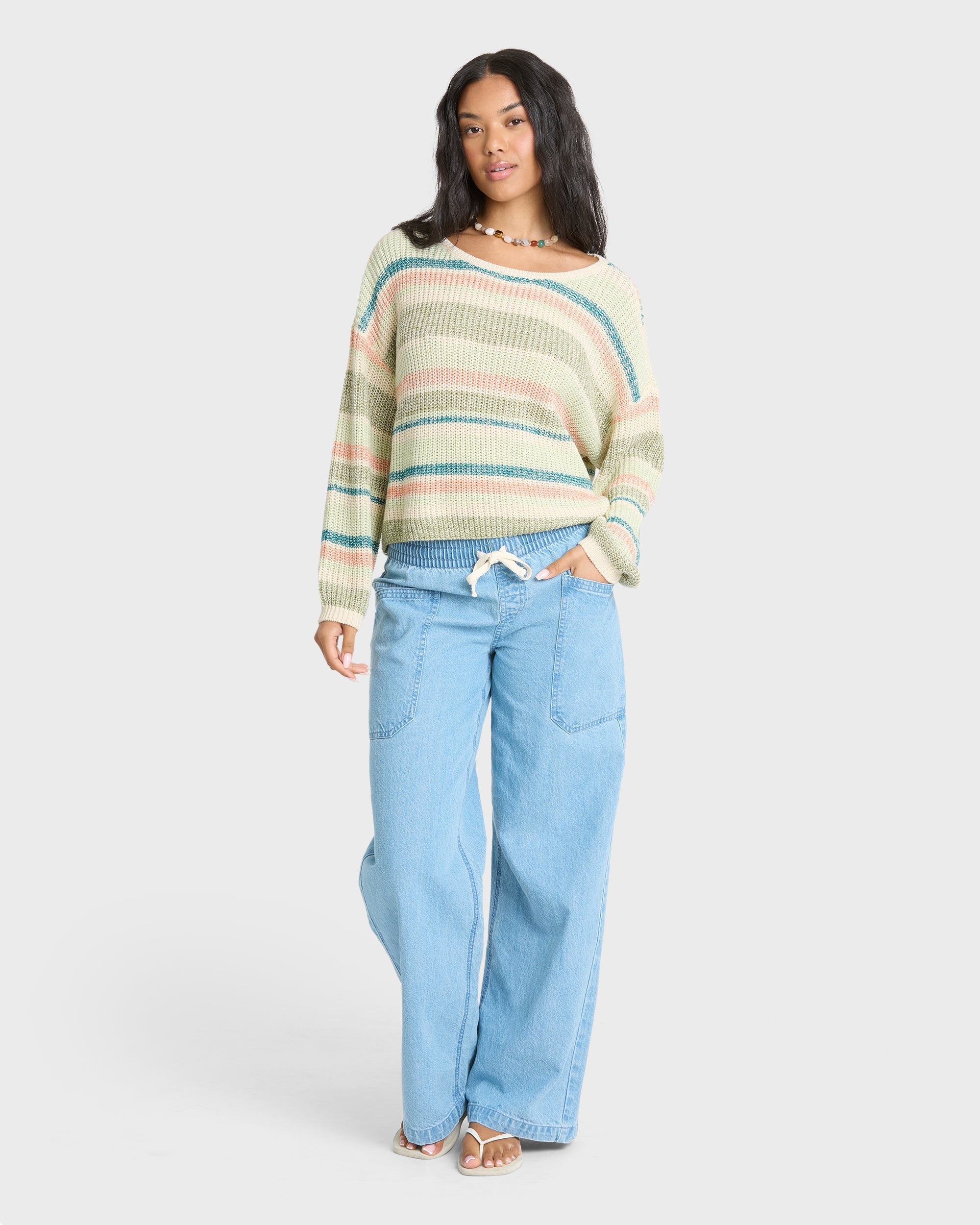 Lit Light Crewneck Sweater - Smoke Green