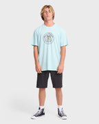 Frond Premium Short Sleeve Cotton T-Shirt - Coastal Blue