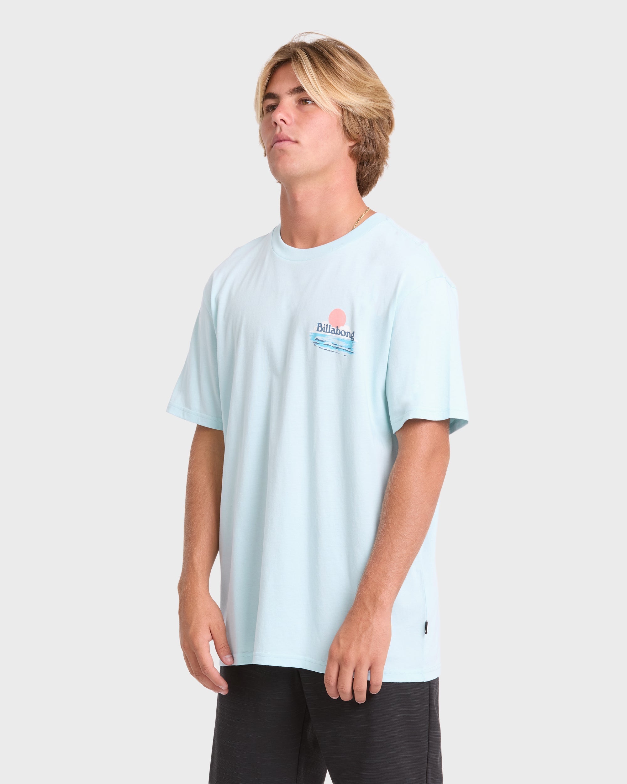 Lounge Premium Short Sleeve Knit Graphic T-Shirt - Coastal Blue