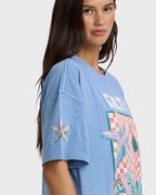 Salty Life Short Sleeve Cotton Graphic T-Shirt - Blue Horizon