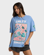 Salty Life Short Sleeve Cotton Graphic T-Shirt - Blue Horizon
