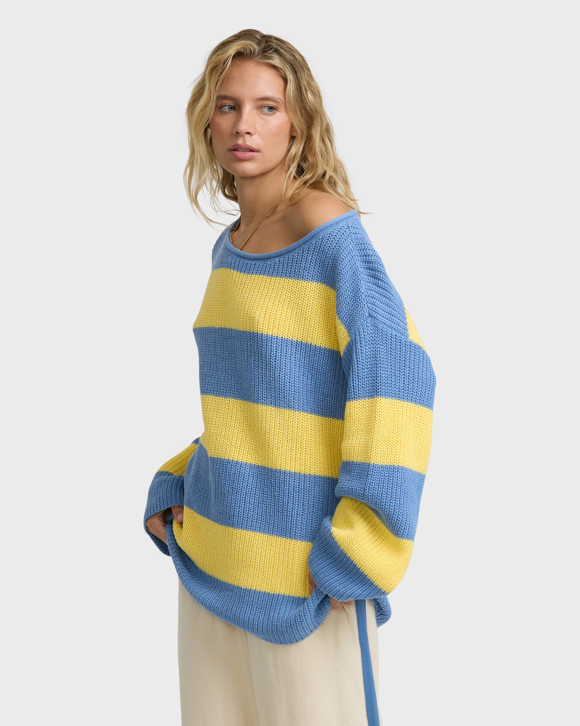 Seascape Off Shoulder Sweater - Sundress